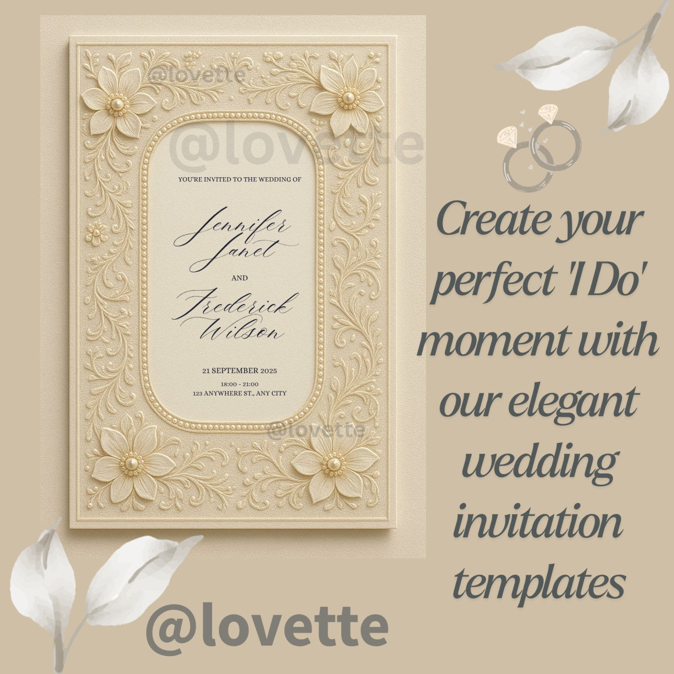 Elegant wedding invitation templates
