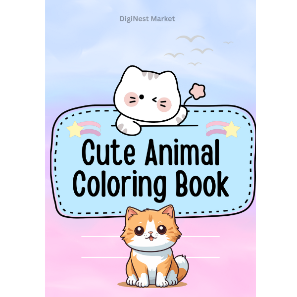 Printable coloring book for kids - animals theme 